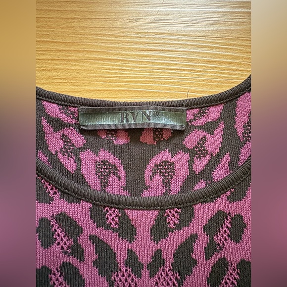 RVN | Dresses | Rvn Burgundy Leopard Print Mini Dress Sz Large - Picture 4 of 11